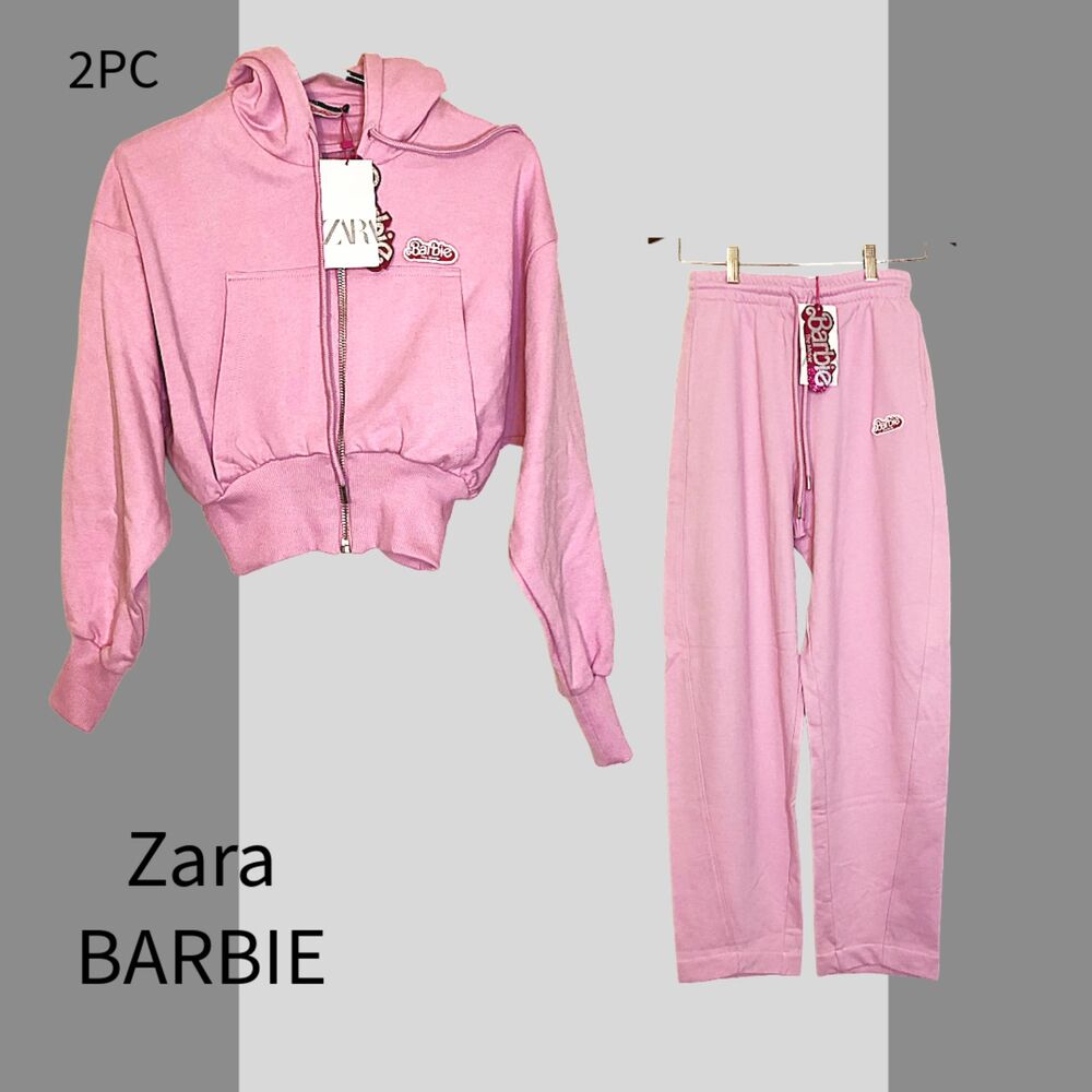 NWT 2 pc Set -  ZARA X BARBIE™ THE MOVIE Hoodie SWEATSHIRT & JOGGER, Size M